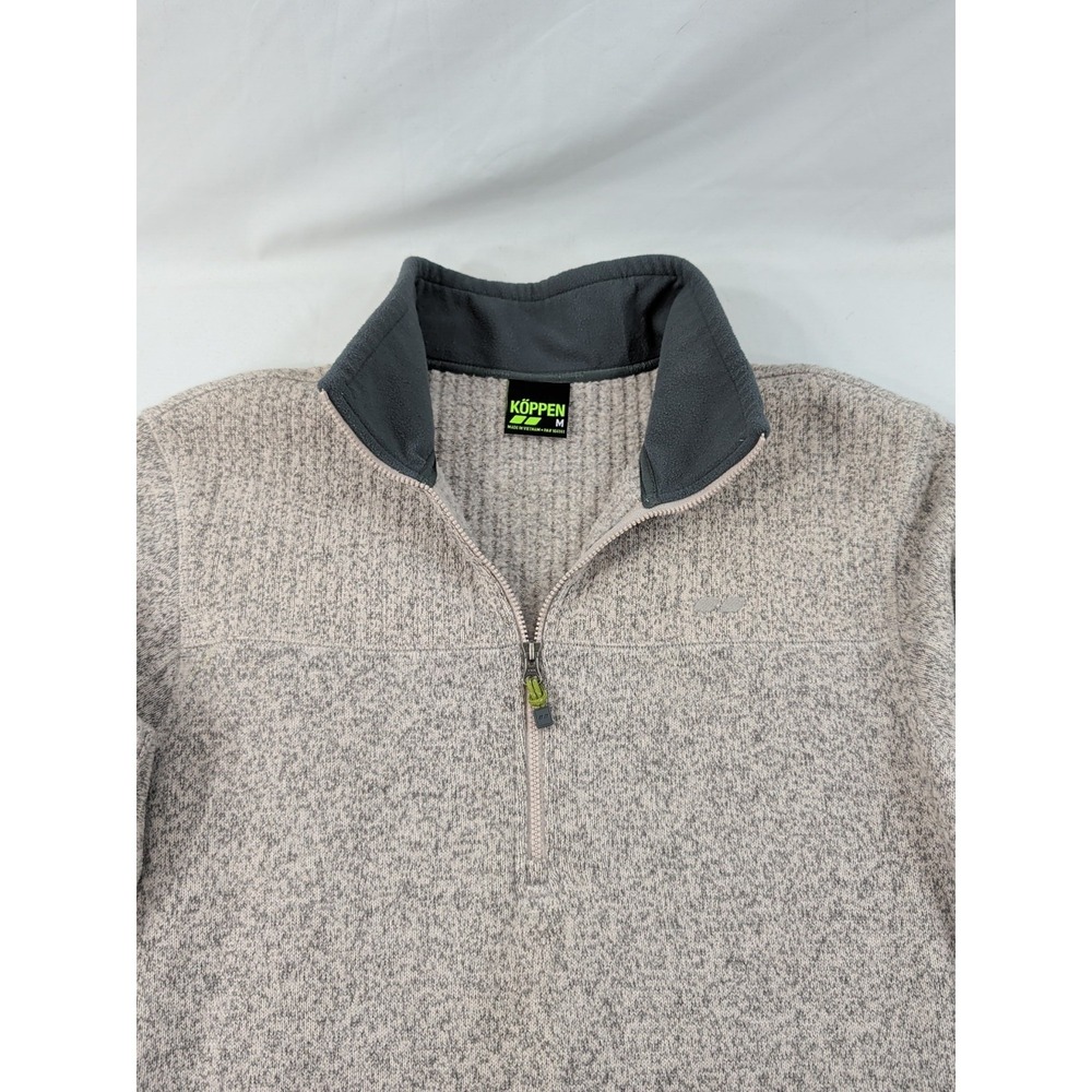 Koppen Sweater Men's Medium Gray Fleece Long Sleeve Winter Quarter Zip Pullover‎